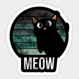 Meow black cat Sticker